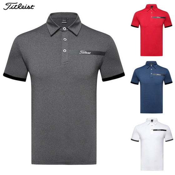 titleist 골프 4종 남성 라인 기능성 반팔 카라티셔츠