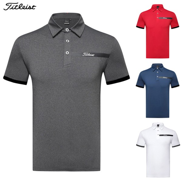 titleist 골프 4종 남성 라인 기능성 반팔 카라티셔츠