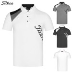 titleist 골프 3종 남성 쓰리톤 포인트 기능성 반팔 카라 티셔츠