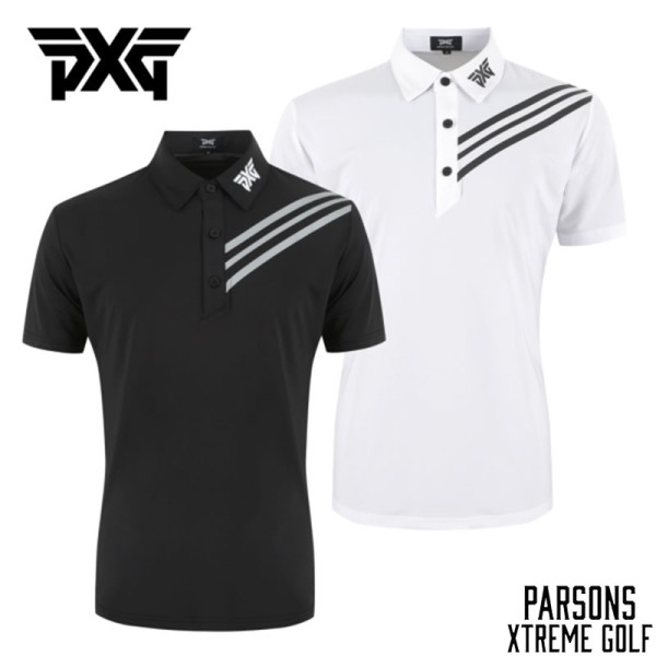 PXG 골프 2종 남성 투톤 기능성 반팔 카라 티셔츠