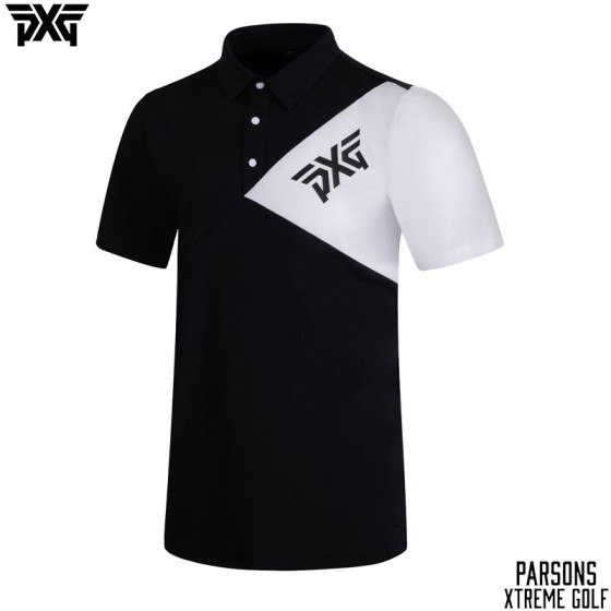 PXG 골프 2종 남성 투톤 기능성 반팔 카라 티셔츠