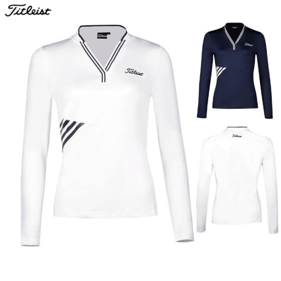titleist 골프 2종 여성 라인 기능성 브이넥 티셔츠