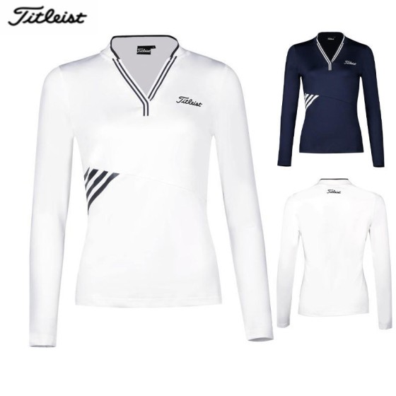 Titleist 2종 여성 골프 긴팔 브이넥티셔츠