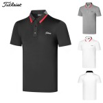 titleist 골프 3종 남성 기능성 반팔 카라 티셔츠