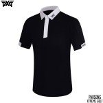 PXG 4종 남성 투톤 넥 카라 반팔 티셔츠