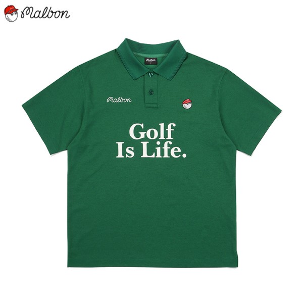 malbon 남성 골프 반팔 카라 티셔츠