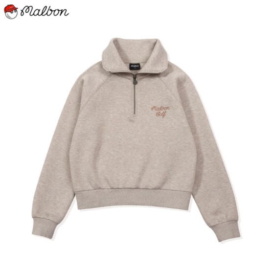malbon 여성 골프 반집업 맨투맨 티셔츠
